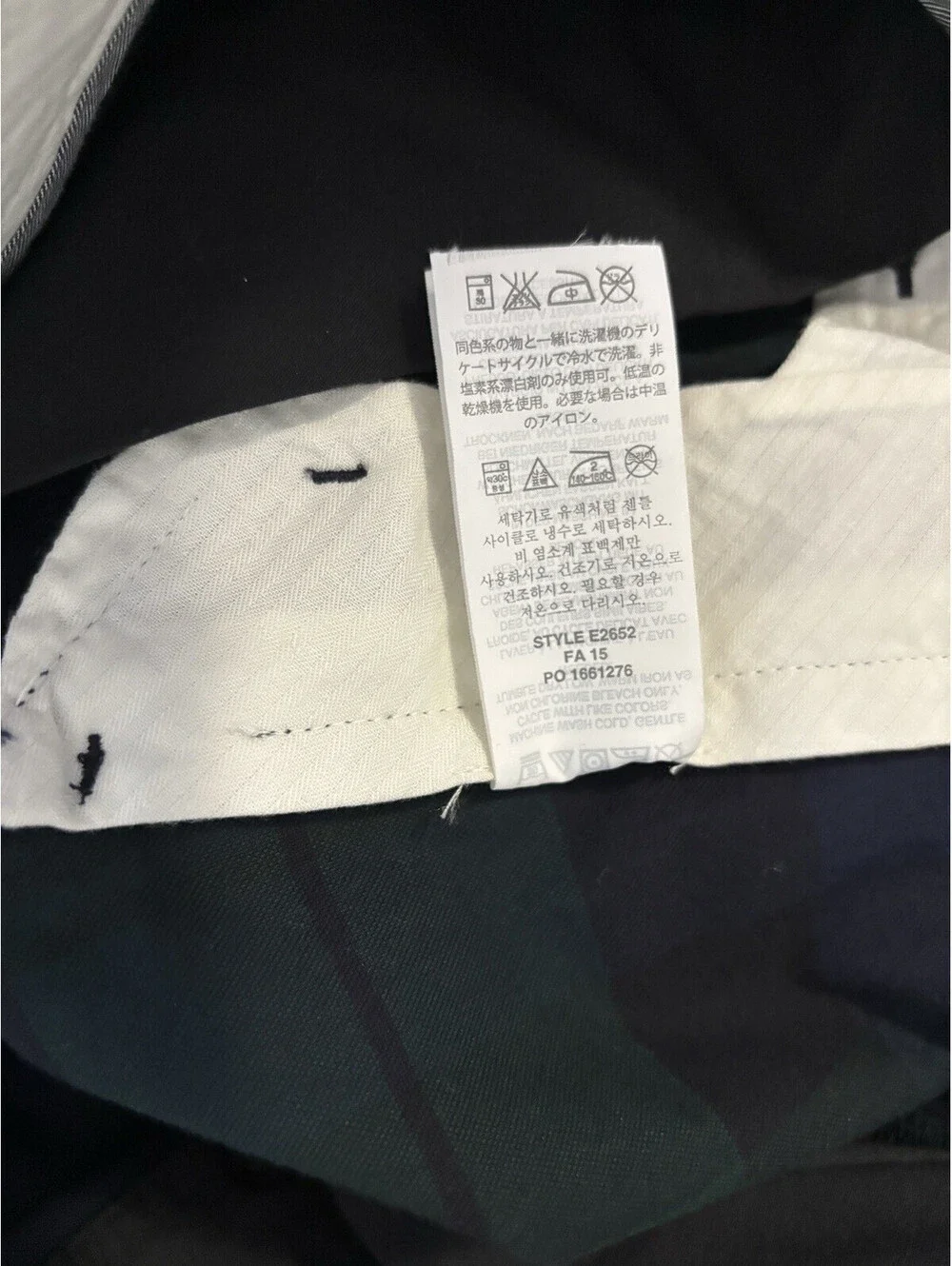 J. Crew Mens Bowery Pant  Slim Tartan  33/34  Black/Green